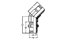 37 Degree Flare Bulkhead 45 Degree Elbow