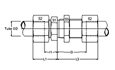 Flareless Tube Bulk Head Union