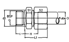 Flareless Tube Male Connector Parallel