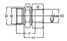 Flareless Tube Male Connector Parallel