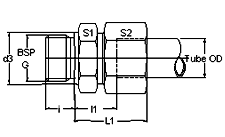 Flareless Tube Male Connector Parallel