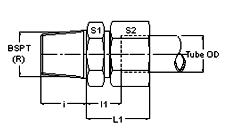 Flareless Tube Male Connector Taper