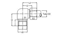 Flareless Tube Male Elbow Parallel