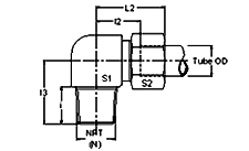 Flareless Tube Swivel Tee