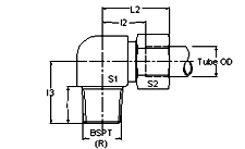 Flareless Tube Swivel Tee