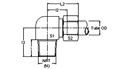 Flareless Tube Swivel Tee