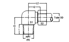 Flareless Tube Swivel Tee