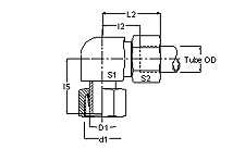 Flareless Tube Swivel Elbow