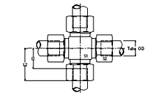 Flareless Tube Union Cross