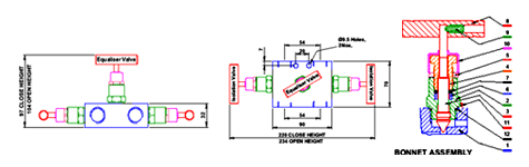 Manifolds 3 Valves Straight Type