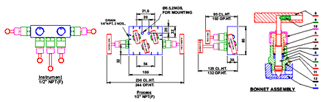 Manifolds 5 Valves Straight Type