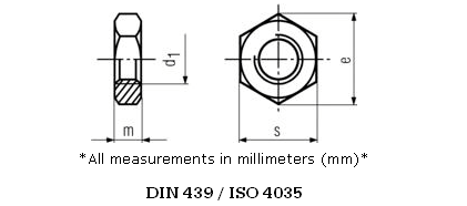 Stainless Steel Hexagonal Thin Nuts DIN 439/ ISO 4035