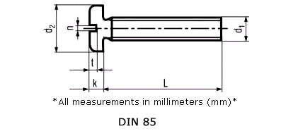 Stainless Steel Pan Head Screws DIN 85