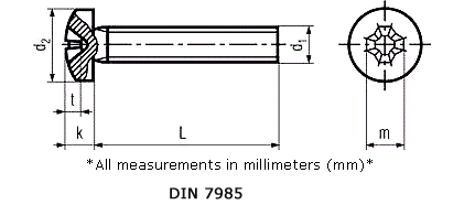 Stainless Steel Pan Phillips Head Screws DIN 7985