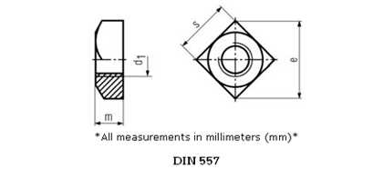 Stainless Steel Square Nuts DIN 557